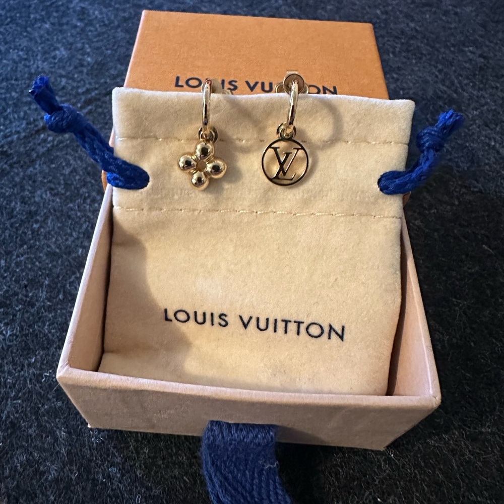 Louis Vuitton Gold Monogram Earrings